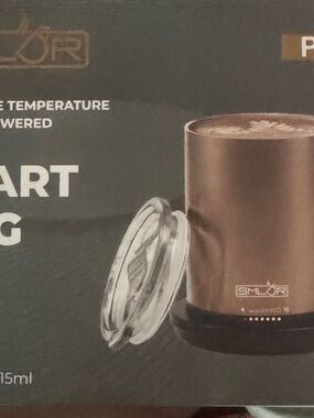 LOF Rose Gold Smart Mug with Clear Lid, heated mug